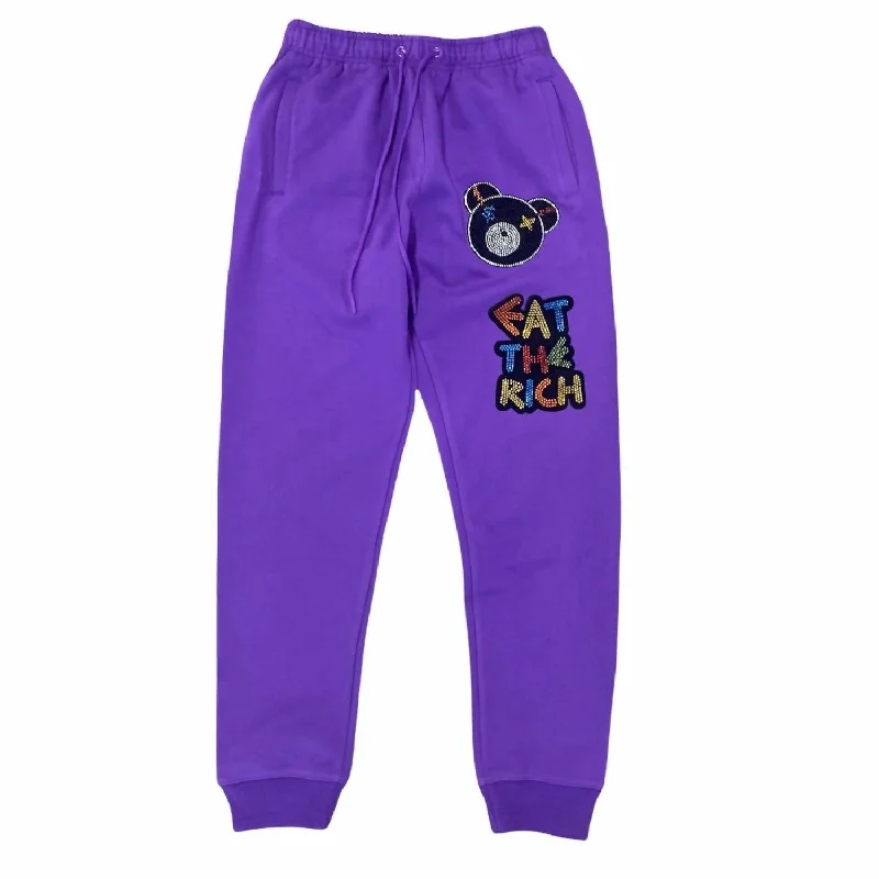 Final clearance: Men’s clothing items up to 70% off! Men's Eat The Rich Bear Sweatpants In Purple Final clearance: Men’s clothing items up to 70% off! Men's Eat The Rich Bear Sweatpants In Purple