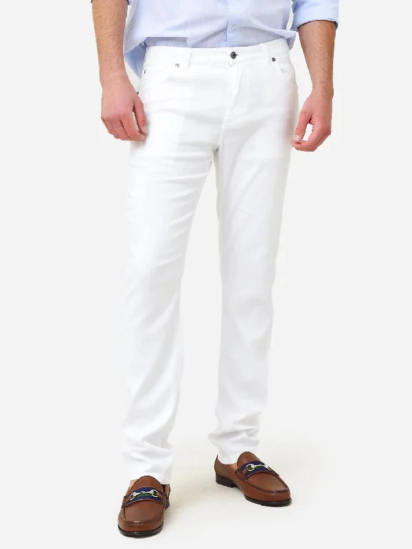 Shop our exclusive men’s fashion deals – limited time only! Men's Lino 5-Pocket Chino Pant In White Shop our exclusive men’s fashion deals – limited time only! Men's Lino 5-Pocket Chino Pant In White