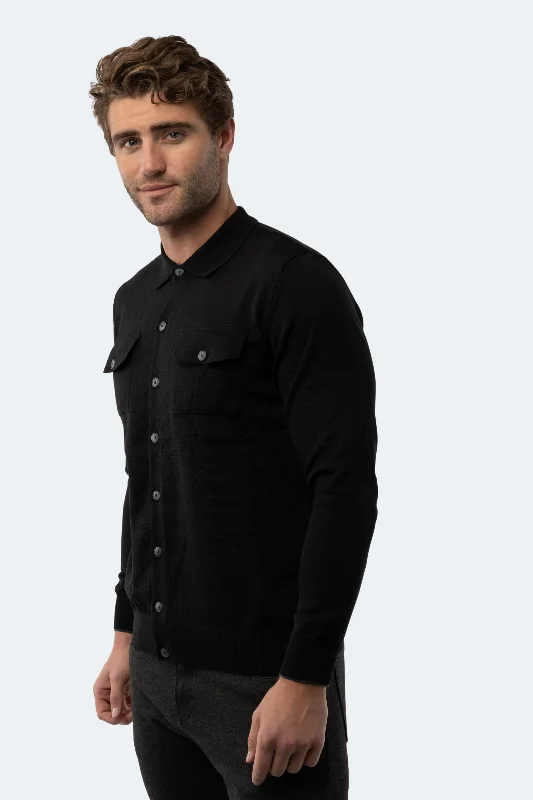 Men’s wardrobe essentials now at unbeatable prices. Black Buttoned-down Knit Cardigan Men’s wardrobe essentials now at unbeatable prices. Black Buttoned-down Knit Cardigan