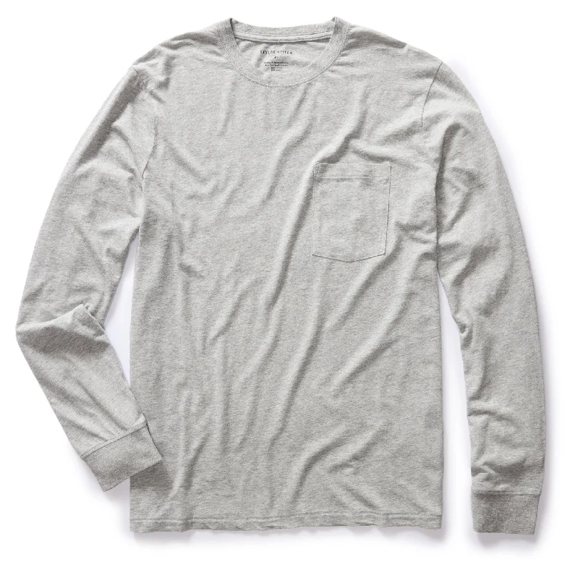 Flash sale on trendy clothing – Limited time offers available online. The Cotton Hemp Long Sleeve Tee in Heather Grey Flash sale on trendy clothing – Limited time offers available online. The Cotton Hemp Long Sleeve Tee in Heather Grey