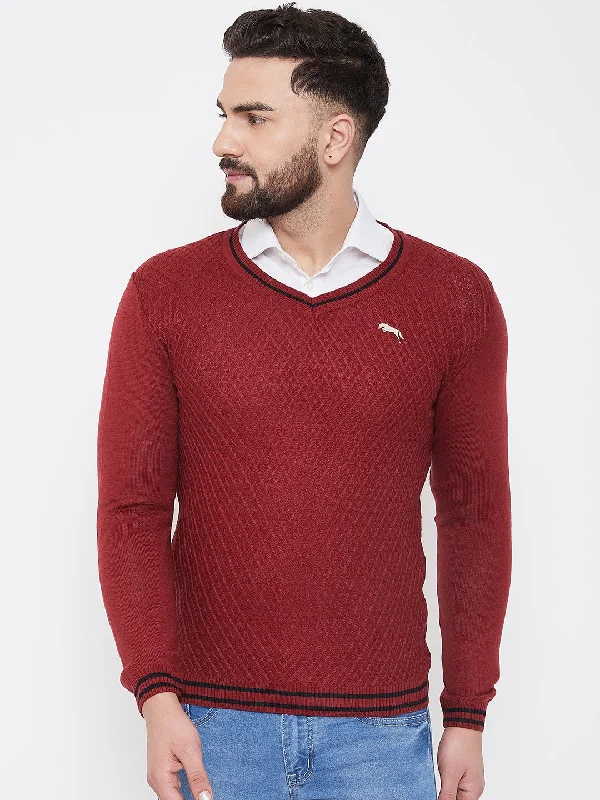 Get ready for the season with exclusive savings on trendy clothes. JUMP USA Men Red Self Design Sweater Get ready for the season with exclusive savings on trendy clothes. JUMP USA Men Red Self Design Sweater