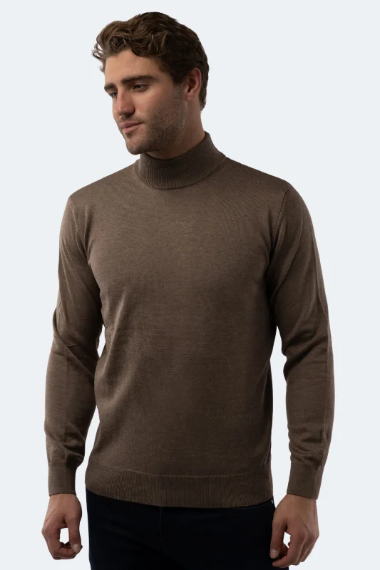 Last chance! Men’s clothing at unbeatable prices.  Melange Mink Mockneck Sweater