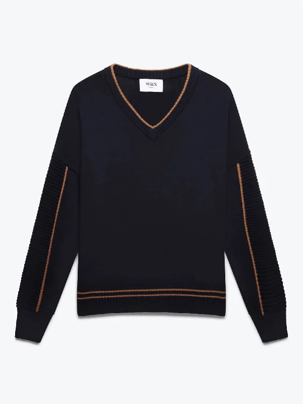 Shop now and enjoy massive savings on stylish clothing for all seasons. Men's Clarence V Neck Jumper In Navy Shop now and enjoy massive savings on stylish clothing for all seasons. Men's Clarence V Neck Jumper In Navy