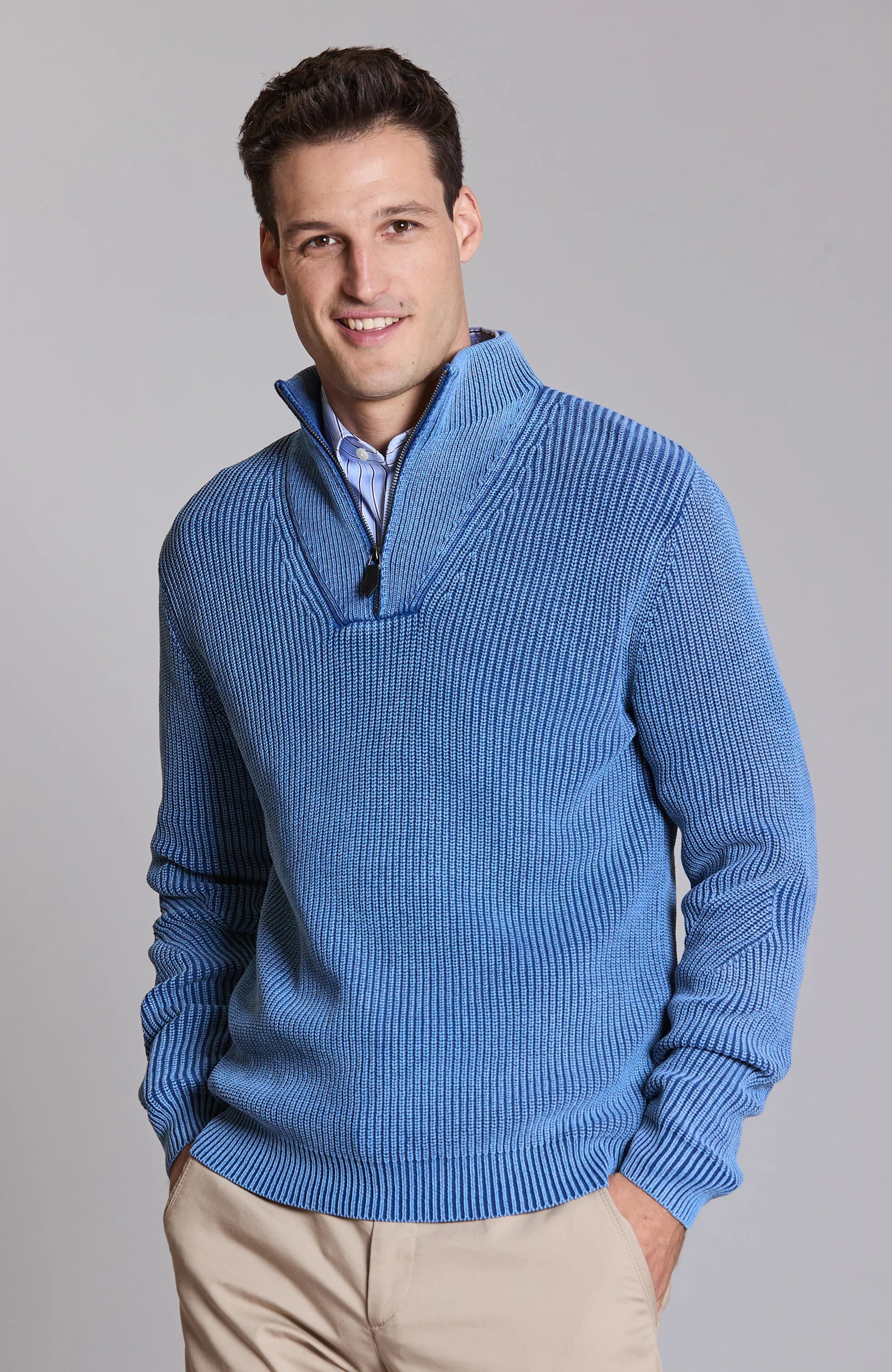 Upgrade your wardrobe with stylish men's apparel – now on sale! Mineral Wash 1/4 Zip Sweater - Cadet Upgrade your wardrobe with stylish men's apparel – now on sale! Mineral Wash 1/4 Zip Sweater - Cadet