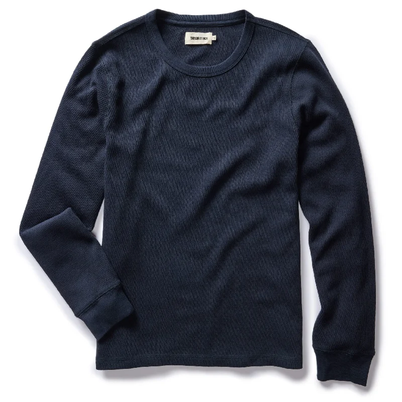 Seasonal fashion sale – Save on all your wardrobe essentials today! The Organic Cotton Waffle Crew in Dark Navy Seasonal fashion sale – Save on all your wardrobe essentials today! The Organic Cotton Waffle Crew in Dark Navy