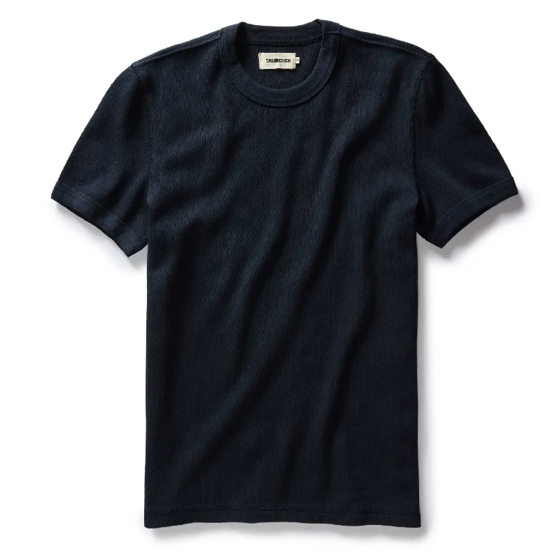Shop the latest fashion trends with huge savings on all clothing. The Organic Cotton Short Sleeve Crew in Dark Navy Waffle Shop the latest fashion trends with huge savings on all clothing. The Organic Cotton Short Sleeve Crew in Dark Navy Waffle