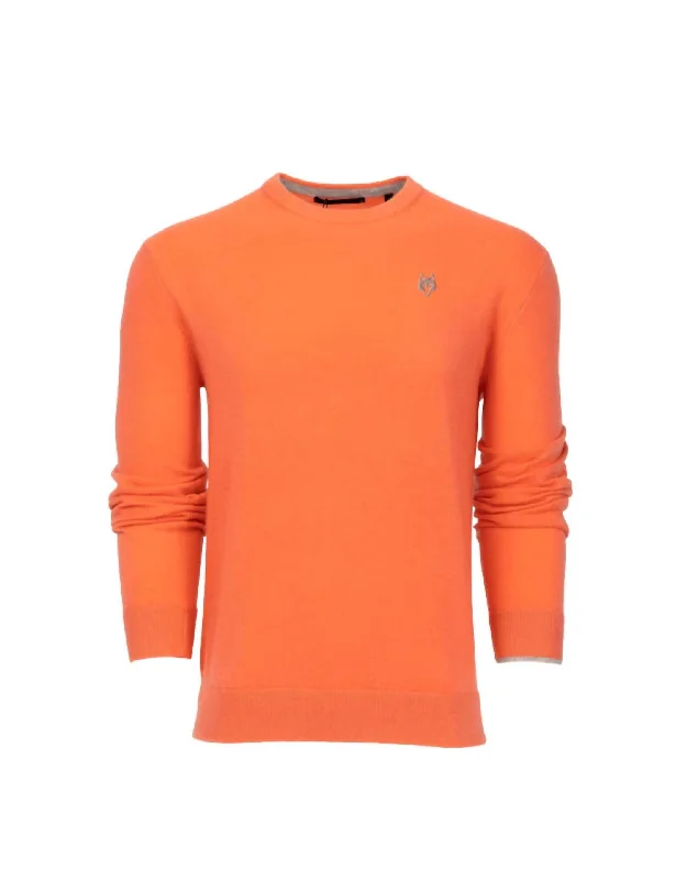 Exclusive online offer: Save 30% on all men's clothing. Tomahawk Cashmere Crewneck Sweater In Coral Exclusive online offer: Save 30% on all men's clothing. Tomahawk Cashmere Crewneck Sweater In Coral