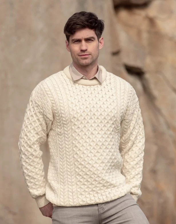 Upgrade your look with stylish, affordable men’s clothing.  TRADITIONAL MEN'S ARAN SWEATER SUPER SOFT