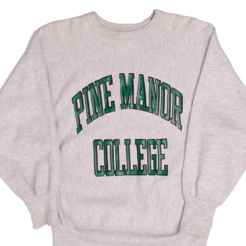 Big discounts on men’s wear – Shop now and save!  VINTAGE TRI BLEND REVERSE WEAVE PINE MANOR COLLEGE CHAMPION SWEATSHIRT 1980S SIZE MEDIUM MADE IN USA