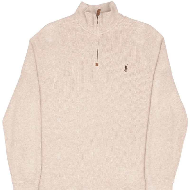 Shop now for affordable fashion – Enjoy free shipping on clothing orders. POLO RALPH LAUREN BEIGE QUARTER 1/4 ZIP SWEATER SIZE LARGE Shop now for affordable fashion – Enjoy free shipping on clothing orders. POLO RALPH LAUREN BEIGE QUARTER 1/4 ZIP SWEATER SIZE LARGE
