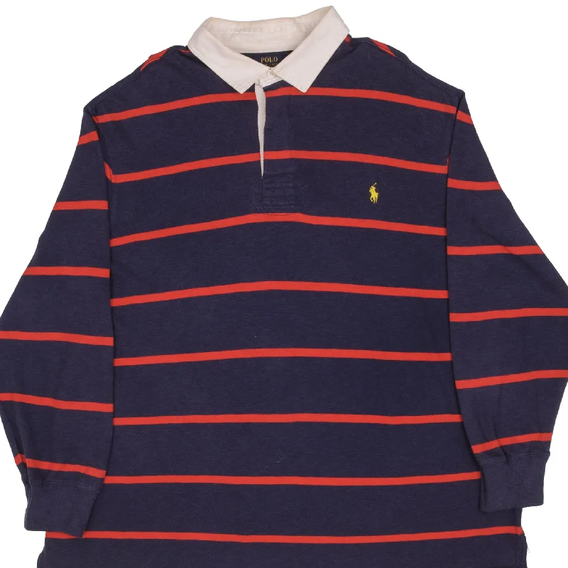 Exclusive offers on the latest clothing styles for men . POLO RALPH LAUREN BLUE & RED STRIPED RUGBY POLO SHIRT SIZE 3XL BIG Exclusive offers on the latest clothing styles for men . POLO RALPH LAUREN BLUE & RED STRIPED RUGBY POLO SHIRT SIZE 3XL BIG