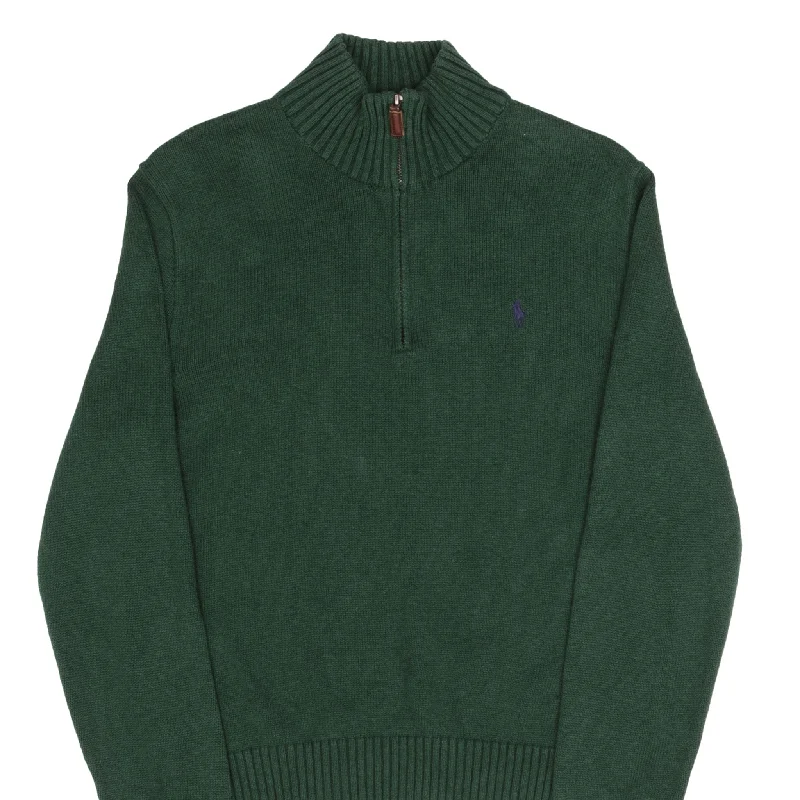 Shop now and save up to 40% on men’s wardrobe essentials. POLO RALPH LAUREN GREEN KNIT QUARTER 1/4 ZIP SWEATER SIZE MEDIUM Shop now and save up to 40% on men’s wardrobe essentials. POLO RALPH LAUREN GREEN KNIT QUARTER 1/4 ZIP SWEATER SIZE MEDIUM