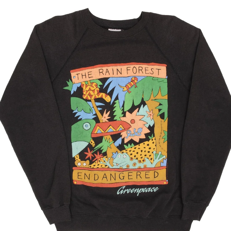 Shop the latest men's clothing trends at a fraction of the price. VINTAGE GREEN PEACE THE RAIN FORECT ENDANGERED 1988 SWEATSHIRT LARGE MADE IN USA Shop the latest men's clothing trends at a fraction of the price. VINTAGE GREEN PEACE THE RAIN FORECT ENDANGERED 1988 SWEATSHIRT LARGE MADE IN USA