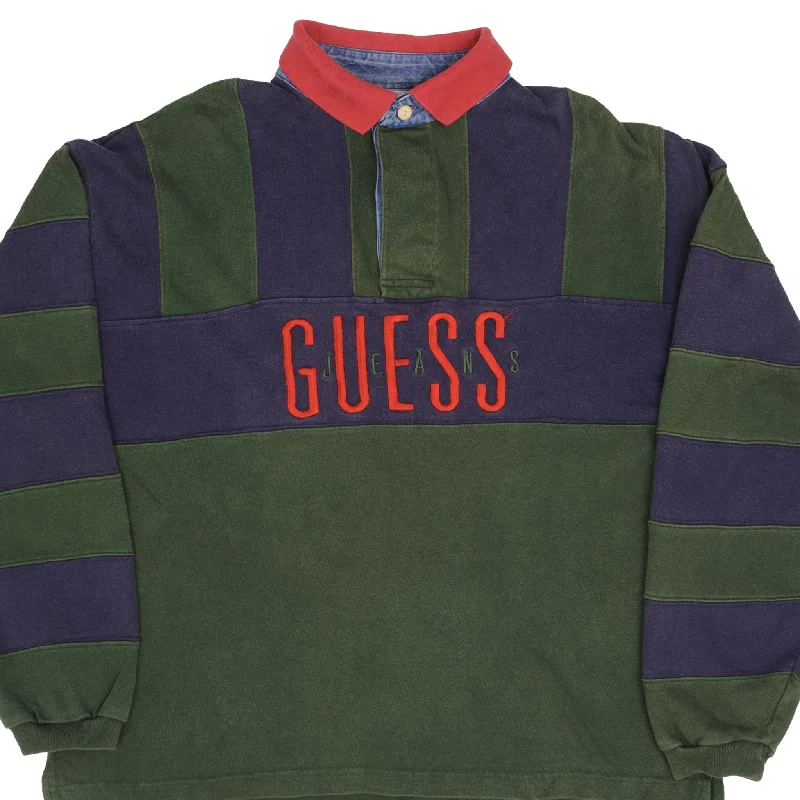 Shop men’s clothing now and enjoy amazing savings. VINTAGE GUESS JEANS GREEN & BLUE RUGBY POLO SHIRT 1990S SIZE LARGE Shop men’s clothing now and enjoy amazing savings. VINTAGE GUESS JEANS GREEN & BLUE RUGBY POLO SHIRT 1990S SIZE LARGE