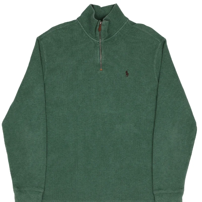 Don’t wait – shop the biggest sale of the season on men’s clothing! VINTAGE POLO RALPH LAUREN GREEN QUARTER 1/4 ZIP SWEATER 1990S SIZE LARGE Don’t wait – shop the biggest sale of the season on men’s clothing! VINTAGE POLO RALPH LAUREN GREEN QUARTER 1/4 ZIP SWEATER 1990S SIZE LARGE