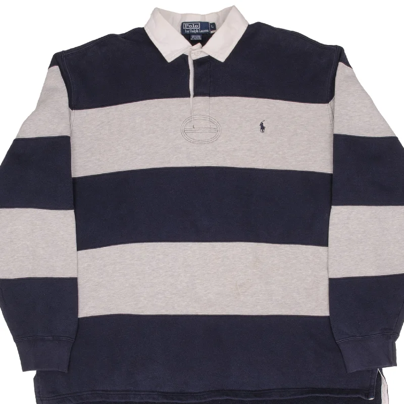 Save on trendy clothing for every season –Shoppers get exclusive deals. VINTAGE RALPH LAUREN BLUE & GREY STRIPED RUGBY POLO SHIRT 1990S SIZE LARGE Save on trendy clothing for every season –Shoppers get exclusive deals. VINTAGE RALPH LAUREN BLUE & GREY STRIPED RUGBY POLO SHIRT 1990S SIZE LARGE