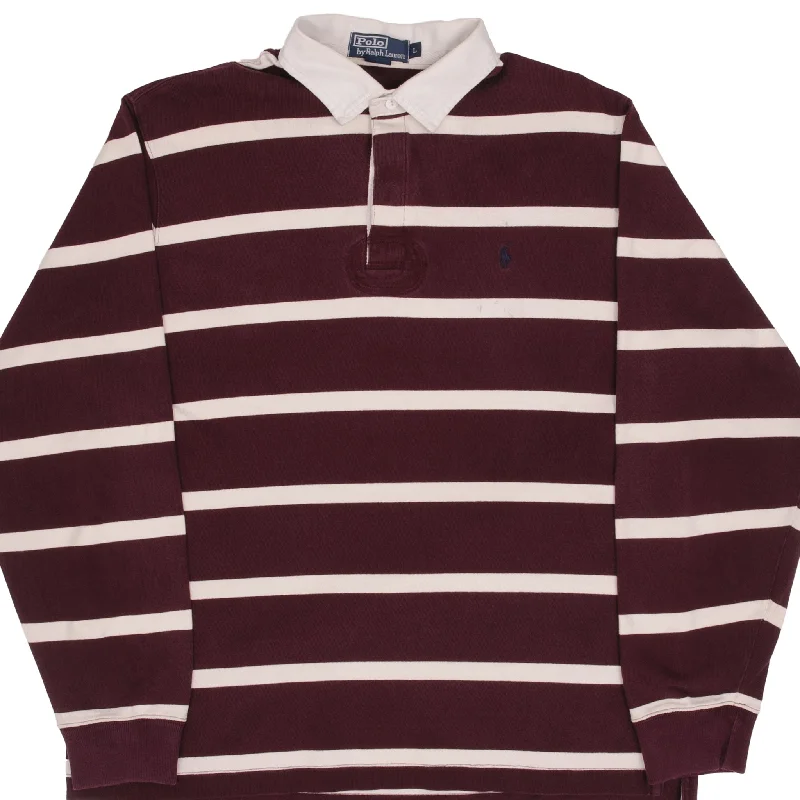 Save on men’s formal wear – perfect for your next event! VINTAGE RALPH LAUREN BURGUNDY & WHITE STRIPED RUGBY POLO SHIRT 1990S SIZE LARGE Save on men’s formal wear – perfect for your next event! VINTAGE RALPH LAUREN BURGUNDY & WHITE STRIPED RUGBY POLO SHIRT 1990S SIZE LARGE