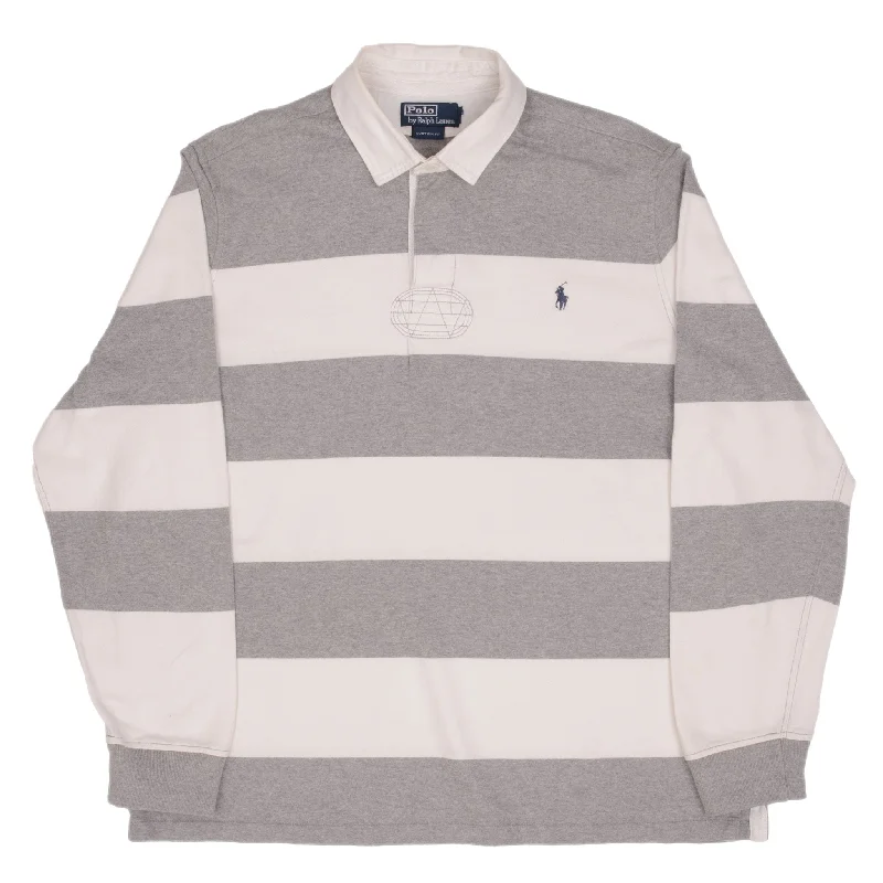 Shop the look you love at prices you’ll love even more! VINTAGE RALPH LAUREN GREY & WHITE STRIPED RUGBY POLO SHIRT 1990S SIZE XL Shop the look you love at prices you’ll love even more! VINTAGE RALPH LAUREN GREY & WHITE STRIPED RUGBY POLO SHIRT 1990S SIZE XL