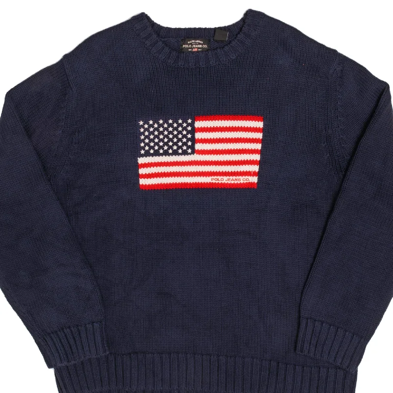 Buy more, save more –  VINTAGE RALPH LAUREN USA FLAG KNIT 1990S SWEATSHIRT SIZE XL