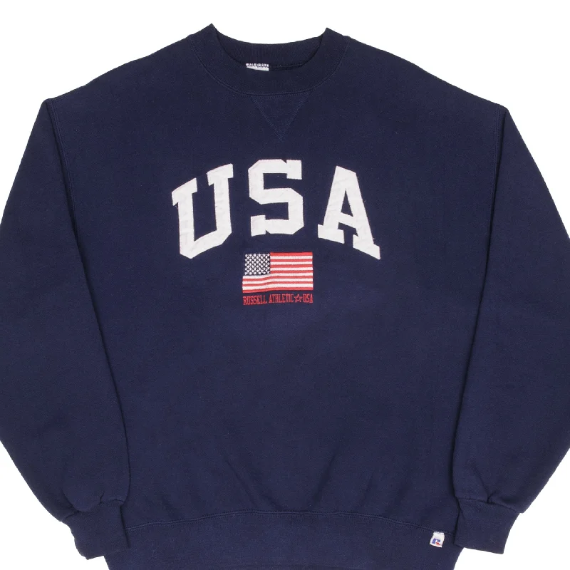 Seasonal fashion sale – Save on all your wardrobe essentials today! VINTAGE RUSSELL ATHLETIC USA FLAG NAVY BLUE SWEATSHIRT 1990S LARGE MADE IN USA Seasonal fashion sale – Save on all your wardrobe essentials today! VINTAGE RUSSELL ATHLETIC USA FLAG NAVY BLUE SWEATSHIRT 1990S LARGE MADE IN USA