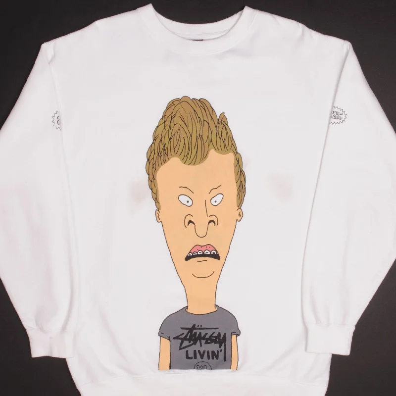 Shop affordable clothing – Limited-time only!  VINTAGE STUSSY X BEAVIS & BUTT HEAD SWEATSHIRT SIZE MEDIUM MADE IN USA