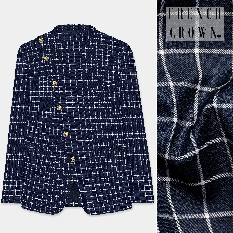 Shop men’s clothing now and enjoy amazing savings. Admiral Blue and White Windowpane Wool Rich Cross Placket Bandhgala Blazer Shop men’s clothing now and enjoy amazing savings. Admiral Blue and White Windowpane Wool Rich Cross Placket Bandhgala Blazer