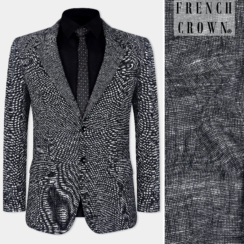 Men’s wardrobe essentials now at unbeatable prices.  Arsenic Gray Luxurious Linen Single Breasted Blazer