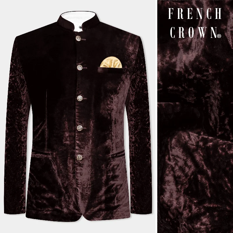 Shop smart, save big – men’s clothing sale on now! Asphalt Brown Crushed Velvet Bandhgala Blazer Shop smart, save big – men’s clothing sale on now! Asphalt Brown Crushed Velvet Bandhgala Blazer