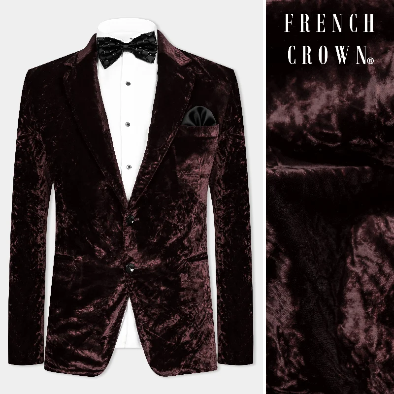 Upgrade your wardrobe with stylish clothing at discounted prices. Asphalt Brown Crushed Velvet Blazer Upgrade your wardrobe with stylish clothing at discounted prices. Asphalt Brown Crushed Velvet Blazer