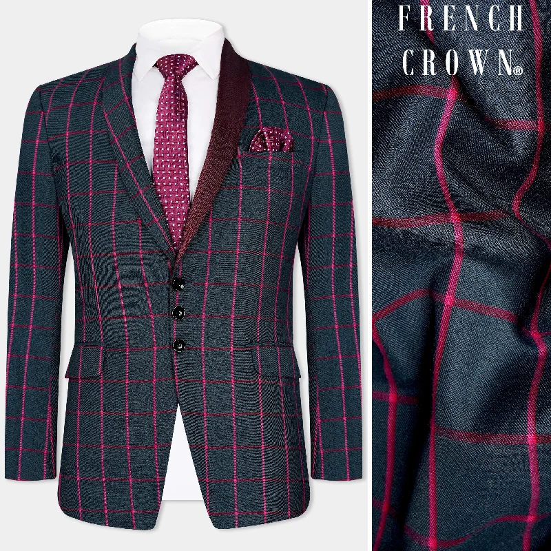 Shop affordable clothing for men – Up to 60% off! Baltic Sea Green and Heath Maroon Windowpane Wool Rich Designer Blazer Shop affordable clothing for men – Up to 60% off! Baltic Sea Green and Heath Maroon Windowpane Wool Rich Designer Blazer
