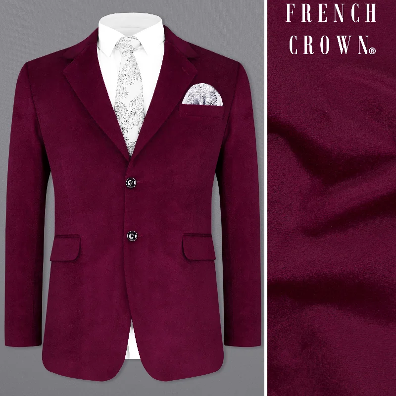 Massive discounts on all clothing items – Shop now for the best prices. Barossa Maroon Single Breasted Velvet Designer Blazer Massive discounts on all clothing items – Shop now for the best prices. Barossa Maroon Single Breasted Velvet Designer Blazer
