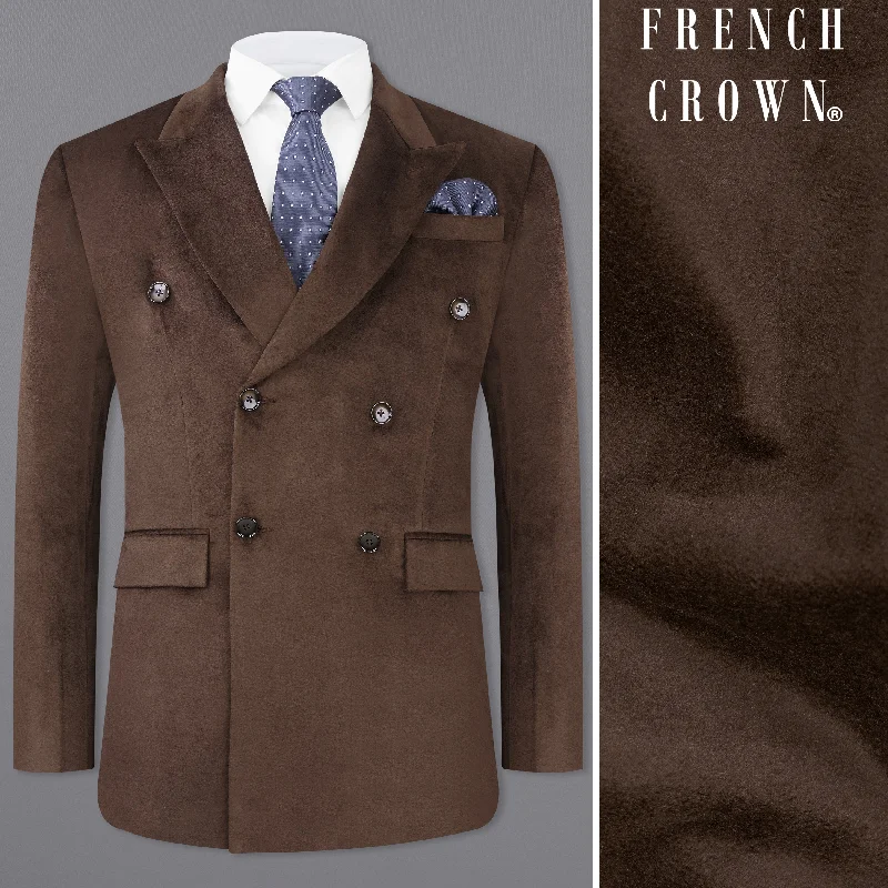 Get 20% off your first order of men’s fashion. Bistre Brown Double Breasted Velvet Blazer Get 20% off your first order of men’s fashion. Bistre Brown Double Breasted Velvet Blazer
