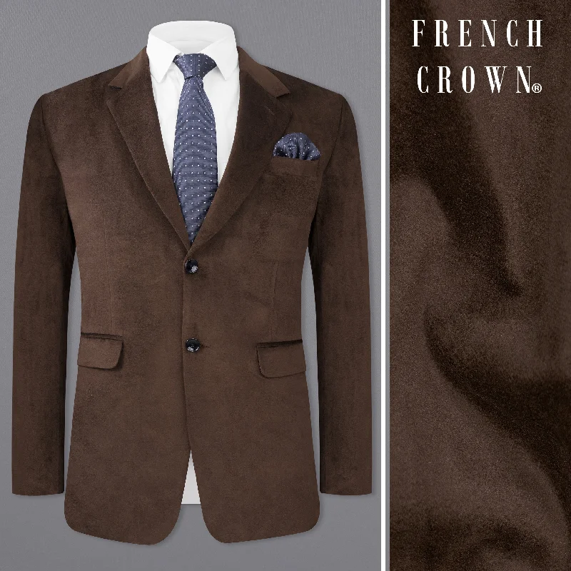 Special offer: Save on everyday clothing essentials – Shop now! Bistre Brown Single Breasted Velvet Blazer Special offer: Save on everyday clothing essentials – Shop now! Bistre Brown Single Breasted Velvet Blazer