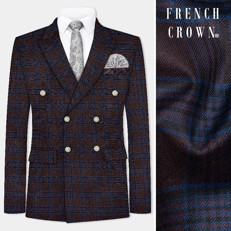 Look your best with exclusive savings on men’s fashion. Bistre Brown with Nile Blue Plaid Wool Blend Double Breasted Blazer Look your best with exclusive savings on men’s fashion. Bistre Brown with Nile Blue Plaid Wool Blend Double Breasted Blazer