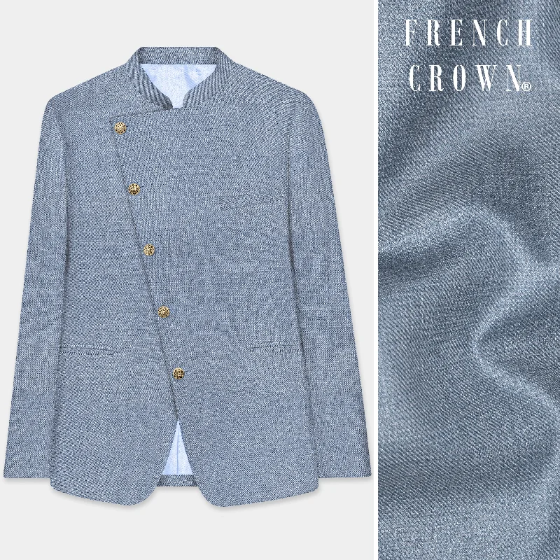 Save more with our buy-more, save-more deals on men’s fashion. Bluish Windowpane Wool Rich Cross Placket Bandhgala Blazer Save more with our buy-more, save-more deals on men’s fashion. Bluish Windowpane Wool Rich Cross Placket Bandhgala Blazer