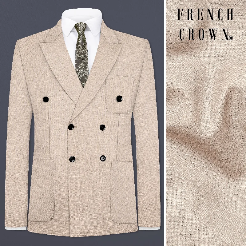 Shop seasonal clothing deals – Big savings on fashion essentials. Cashmere Beige Premium Linen Double Breasted Sports Blazer Shop seasonal clothing deals – Big savings on fashion essentials. Cashmere Beige Premium Linen Double Breasted Sports Blazer