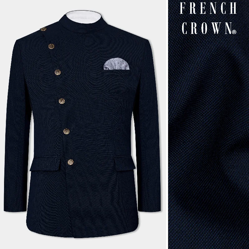 Limited-time offer – Shop top-rated clothing with massive discounts! Cinder Blue Wool Rich Cross Placket Bandhgala Blazer Limited-time offer – Shop top-rated clothing with massive discounts! Cinder Blue Wool Rich Cross Placket Bandhgala Blazer