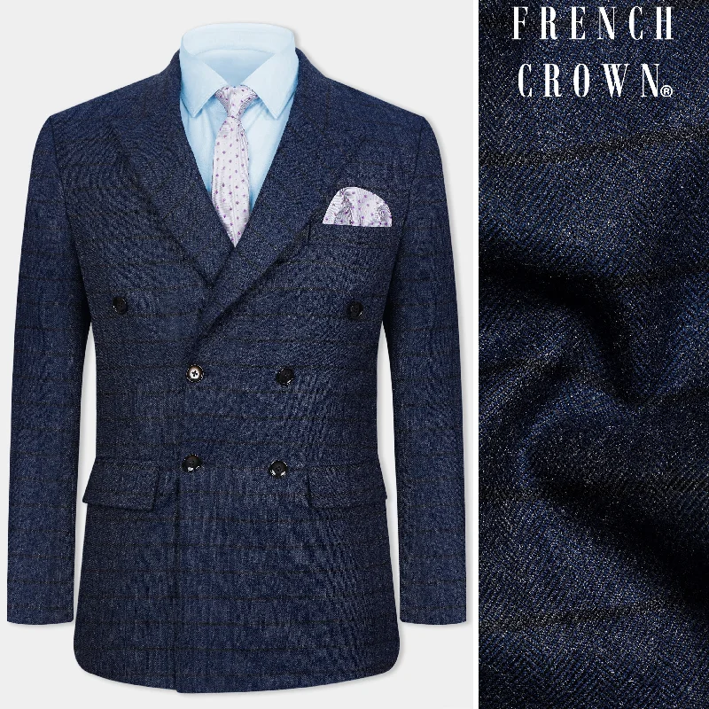 Shop the latest clothing deals – Huge discounts on fashion essentials! Ebony Clay Blue Windowpane Tweed Double Breasted Blazer Shop the latest clothing deals – Huge discounts on fashion essentials! Ebony Clay Blue Windowpane Tweed Double Breasted Blazer