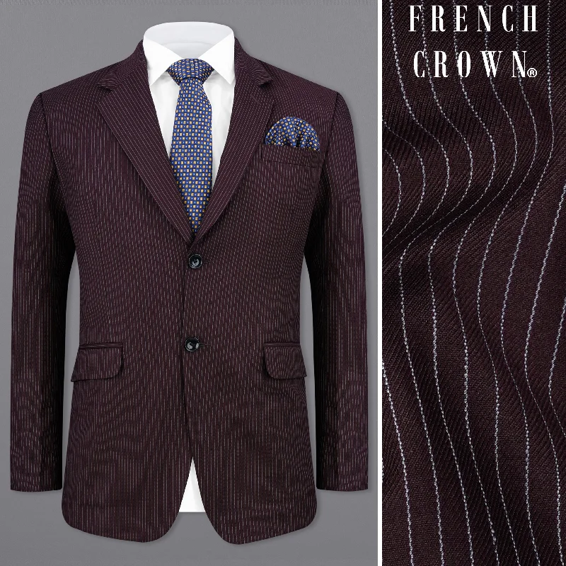 Exclusive deals on men’s fashion – Shop now and save big! Eclipse Maroon with StarDust Gray Striped Single Breasted Blazer Exclusive deals on men’s fashion – Shop now and save big! Eclipse Maroon with StarDust Gray Striped Single Breasted Blazer