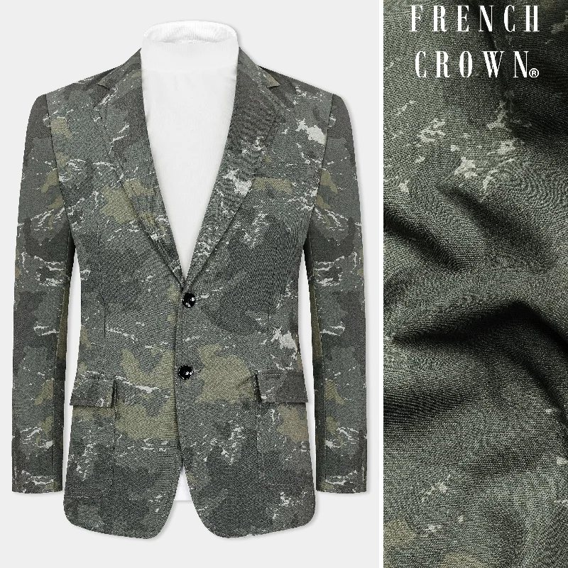 Shop stylish clothing for less – Great deals this week only. Flint Green with Fuscous Green Camouflage Premium Cotton Blazer Shop stylish clothing for less – Great deals this week only. Flint Green with Fuscous Green Camouflage Premium Cotton Blazer