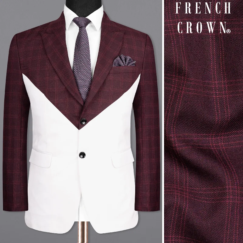 Update your look for less with men’s clothing on sale. Half wine Checkered Wool Rich and Half White Premium Cotton Blazer Update your look for less with men’s clothing on sale. Half wine Checkered Wool Rich and Half White Premium Cotton Blazer