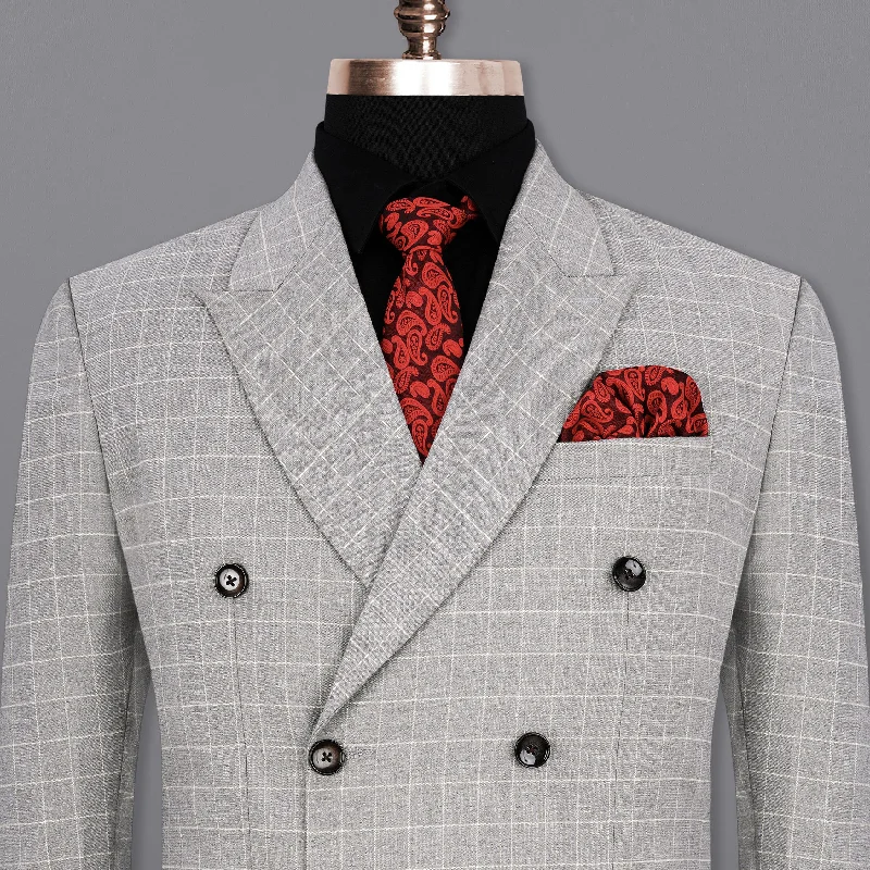 – Shop trendy clothing now.  Hurricane Gray Windowpane Double Breasted Blazer