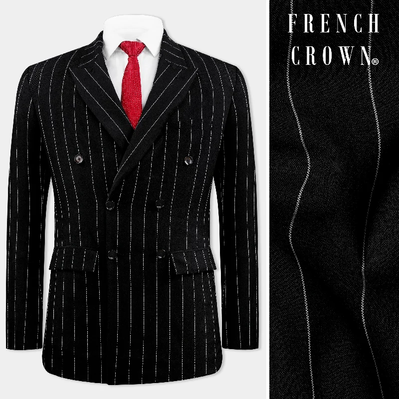 Shop our exclusive men’s fashion deals – limited time only! Jade Black and White Striped Wool Rich Double Breasted Blazer Shop our exclusive men’s fashion deals – limited time only! Jade Black and White Striped Wool Rich Double Breasted Blazer