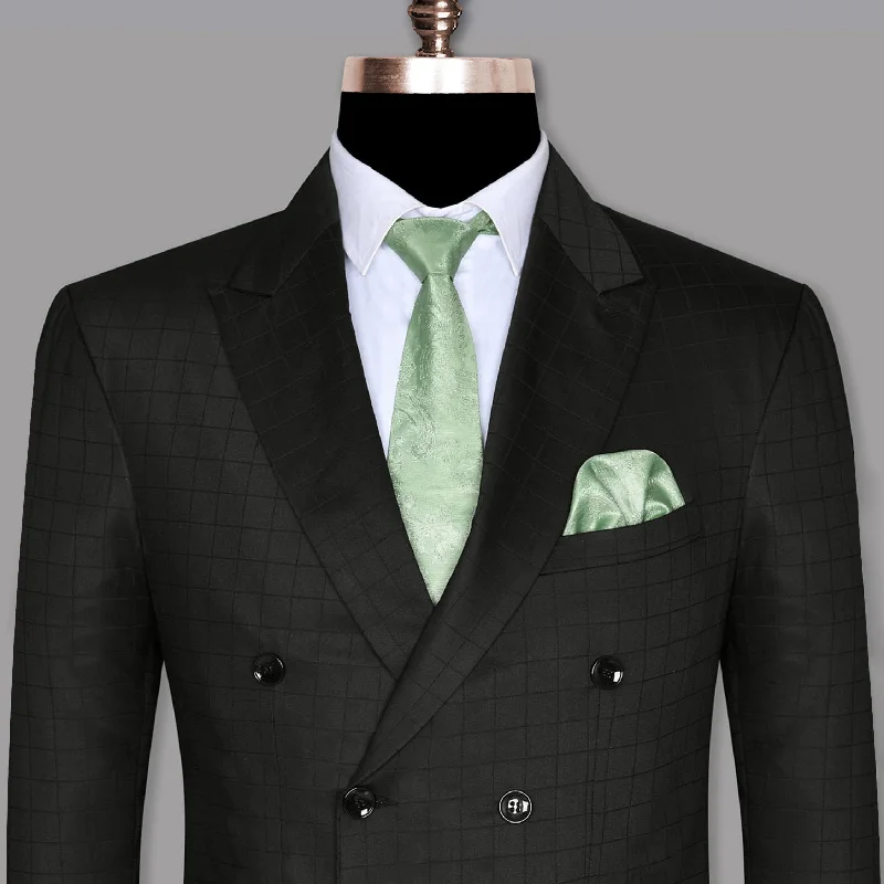 Flash sale alert! Shop fashion-forward clothing at discounted prices. Jade Black tonal windowpane Wool Double Breasted Blazer Flash sale alert! Shop fashion-forward clothing at discounted prices. Jade Black tonal windowpane Wool Double Breasted Blazer