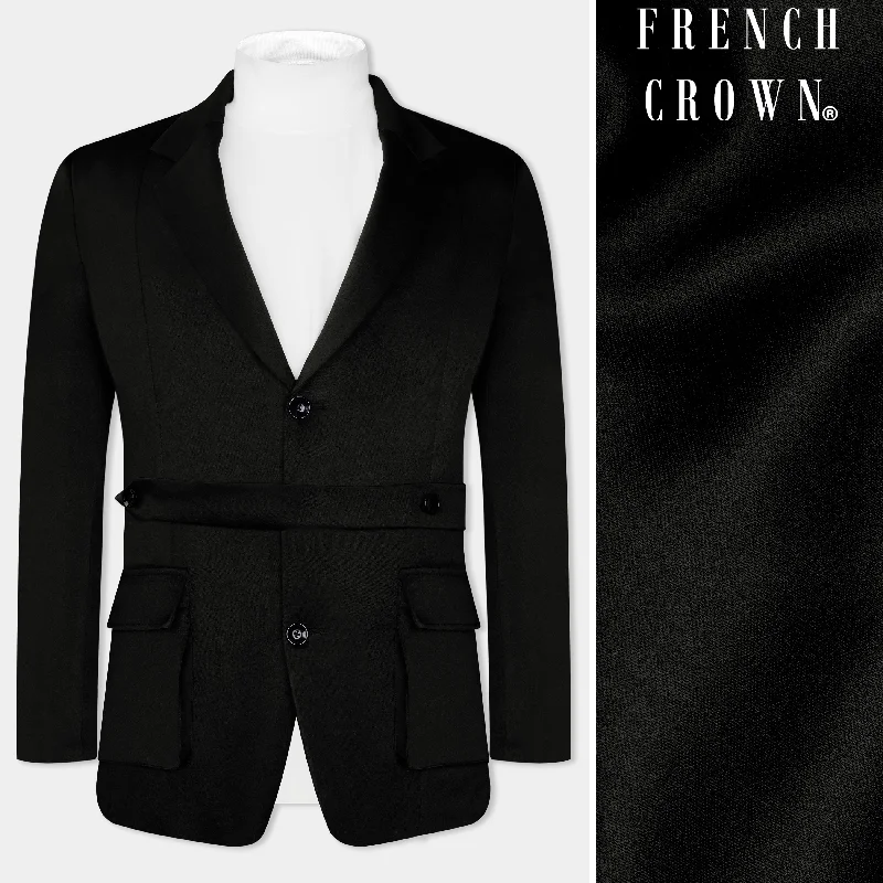 Limited-time offer!  Jade Black Wool Rich Designer Blazer