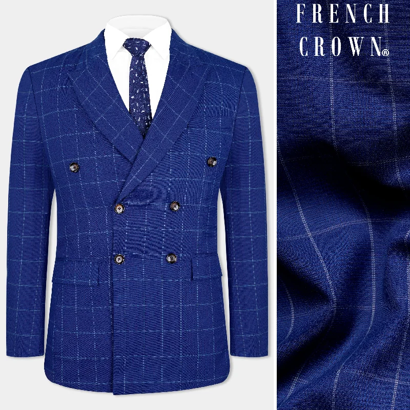 Get men’s fashion for less – shop the best deals of the year. Lapis Blue Windowpane Wool Rich Double Breasted Blazer Get men’s fashion for less – shop the best deals of the year. Lapis Blue Windowpane Wool Rich Double Breasted Blazer