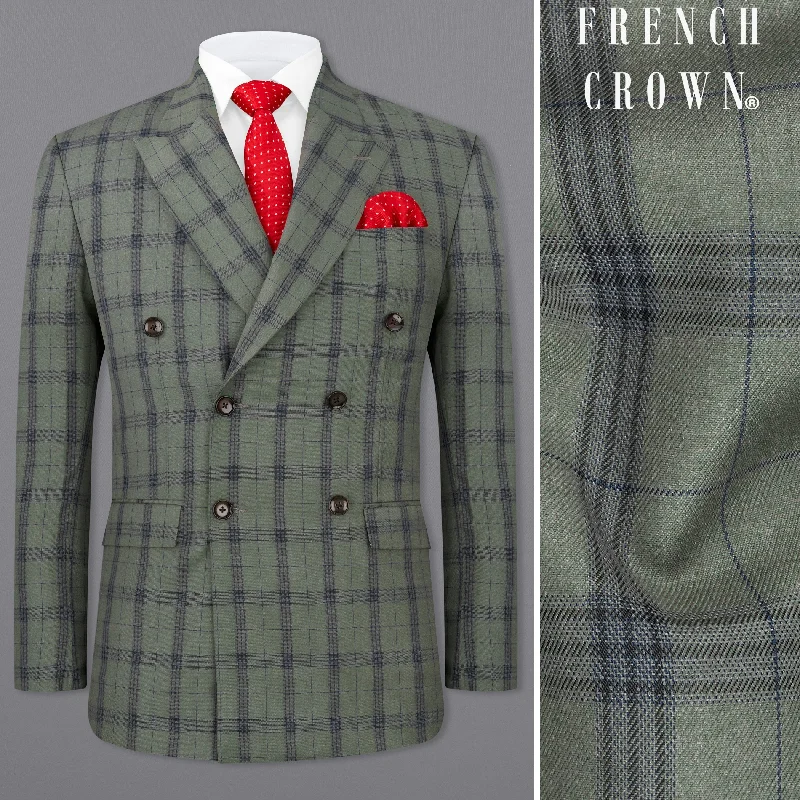 Shop affordable clothing – Limited-time only! Limed Green and Martinique Blue Plaid Double Breasted Blazer Shop affordable clothing – Limited-time only! Limed Green and Martinique Blue Plaid Double Breasted Blazer