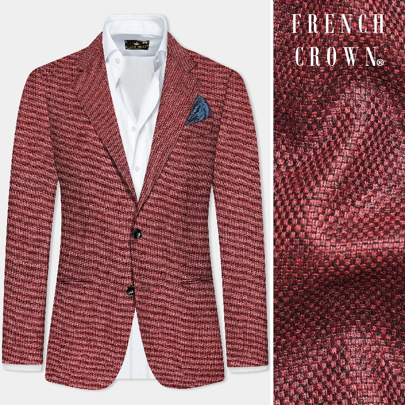 Shop the best clothing sales of the year! Merlot Red Single Breasted Designer Blazer Shop the best clothing sales of the year! Merlot Red Single Breasted Designer Blazer
