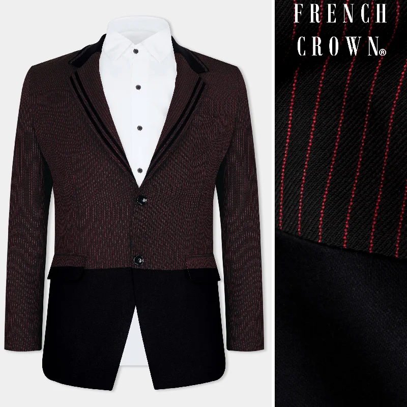 Get 20% off your first order of men’s fashion. Merlot Red with Black Wool Rich Designer Blazer Get 20% off your first order of men’s fashion. Merlot Red with Black Wool Rich Designer Blazer
