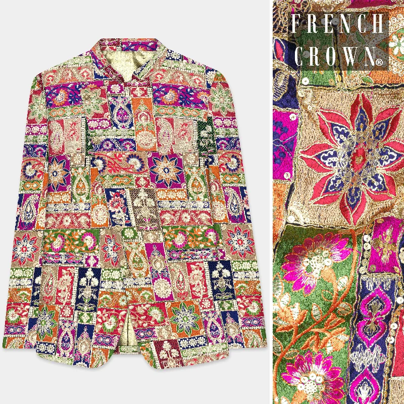 Shop the latest clothing deals – Huge discounts on fashion essentials! Multicolor Sequin and Heavy Embroidered Thread Work Cross Placket Bandhgala Jodhpuri Shop the latest clothing deals – Huge discounts on fashion essentials! Multicolor Sequin and Heavy Embroidered Thread Work Cross Placket Bandhgala Jodhpuri